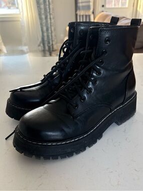 Time and Tru Black Combat Boots